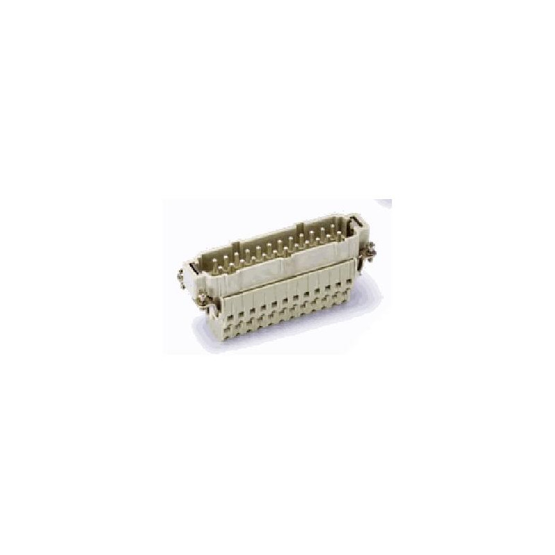 Insert HE, Raccordement à ressort, mâle, 24 pin, 16A, Polycarbonate, 24B|48B 
